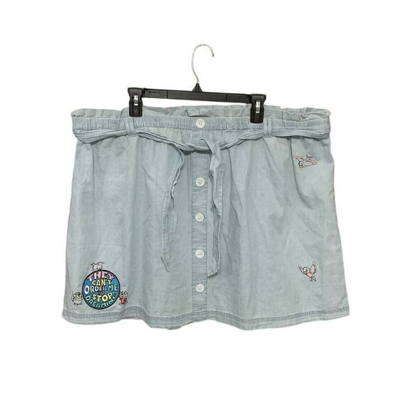 Disney Dresses & Skirts - Disney Parks Cinderella Denim Chambray Patch Skirt Gus Gus Jack Size1x Plus